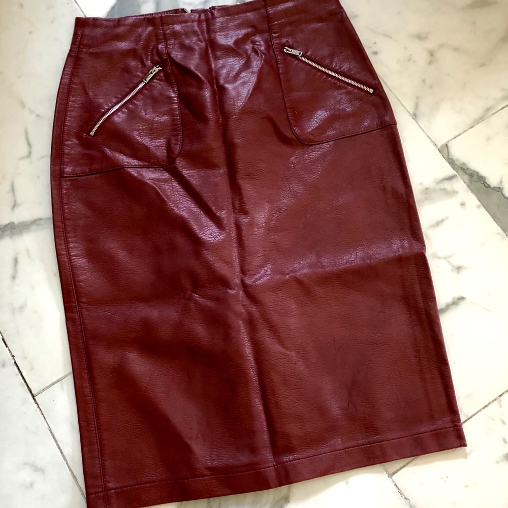 Zara faux leather skirt.